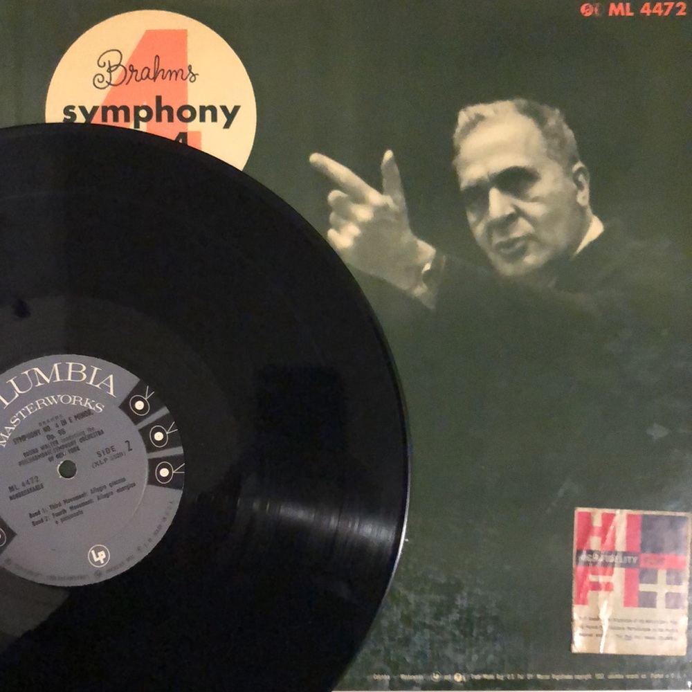Brahms Sym. No. 4 E Minor Op. 98 Perf. By N.Y. Philharmonic-Sym. Orch. Vinyl Lp